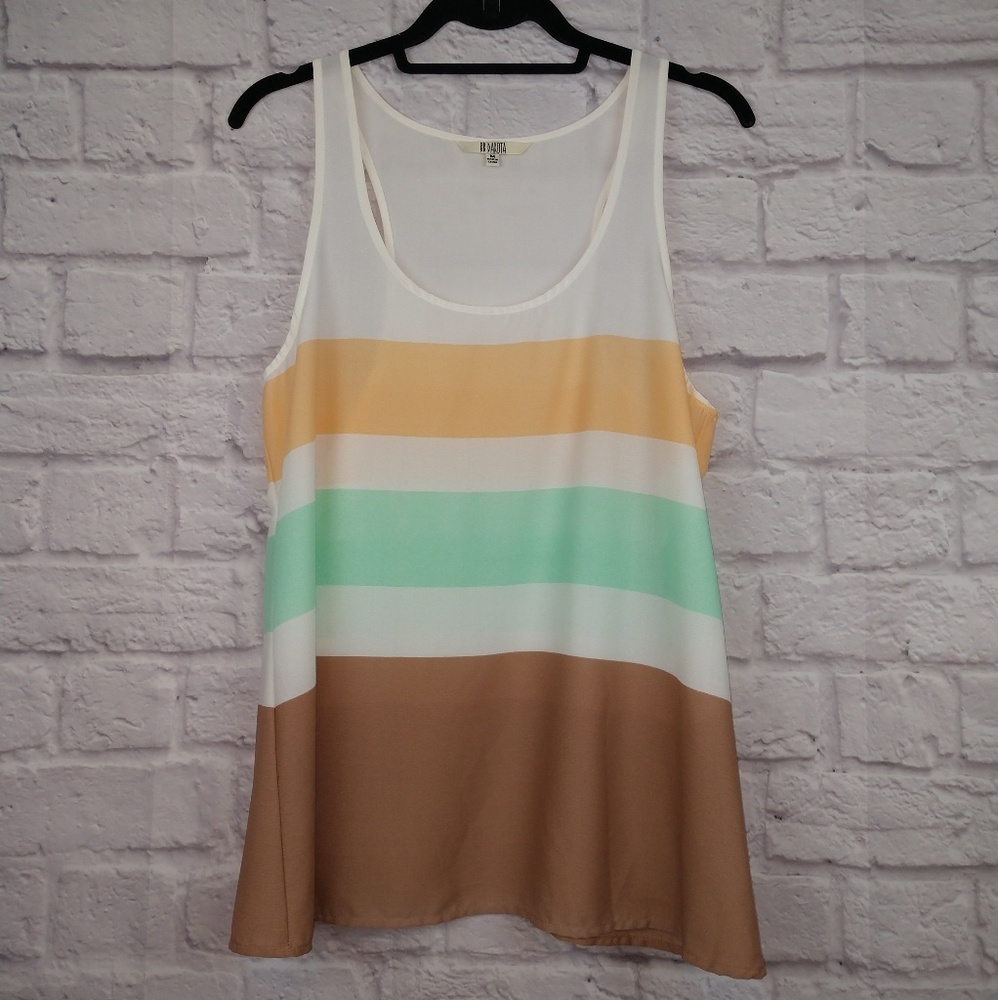 BB Dakota Striped Racerback Tank Top Size M